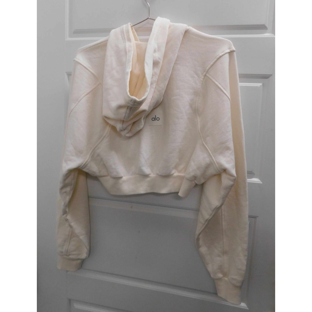 Alo Yoga Sweet Escape Zip Up Hoodie Ivory Small - Picture 3 of 3